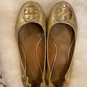 Tory Burch Gold Reva Ballet Flat